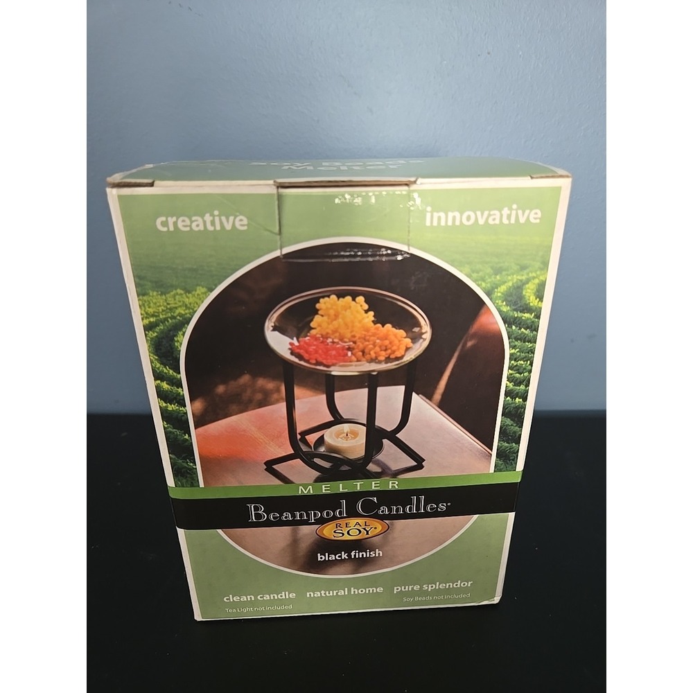 Beanpod Candles Soy Beads Melter BLACK metal NEW in Box.